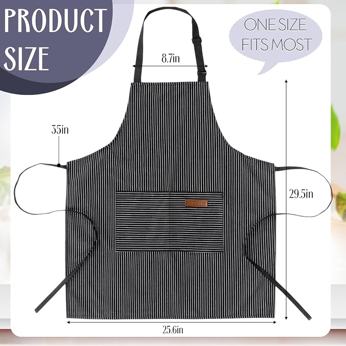 Handepo 12 Pcs Cotton Aprons for Women Men - Image 2
