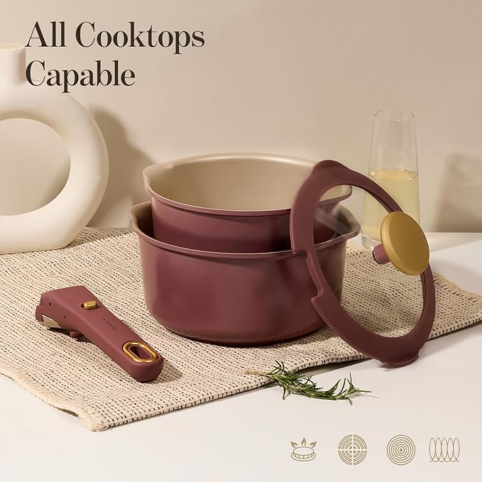 CAROTE 2.0Qt & 3.0Qt Titanium Nonstick Reinforced Sauce Pan Sets - Image 7