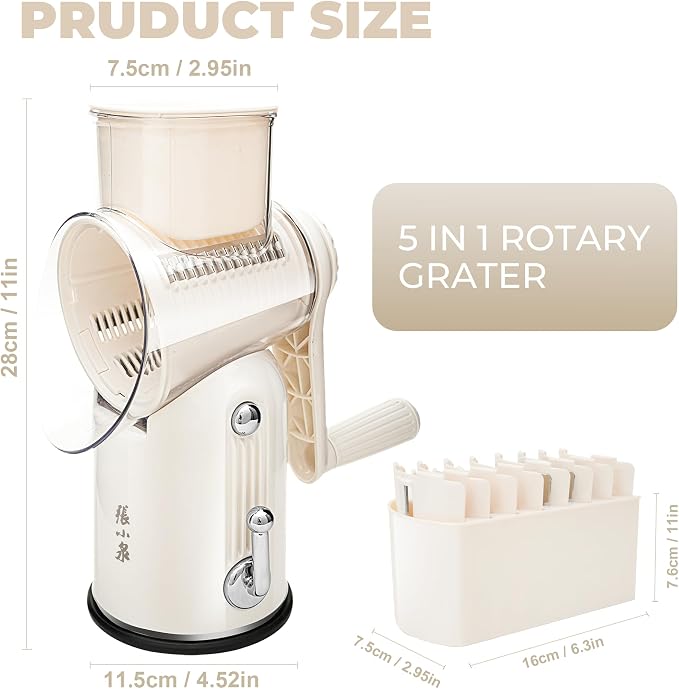 Rotary Cheese Grater Manual Hand Crank - Image 5