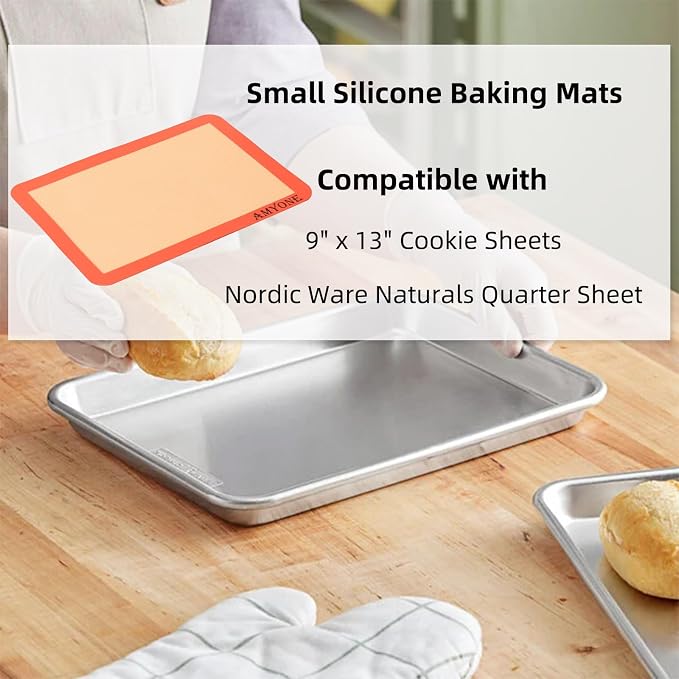AMYONE Quarter Sheet Silicone Baking Mat, Reusable Baking Sheet Liners - Image 3