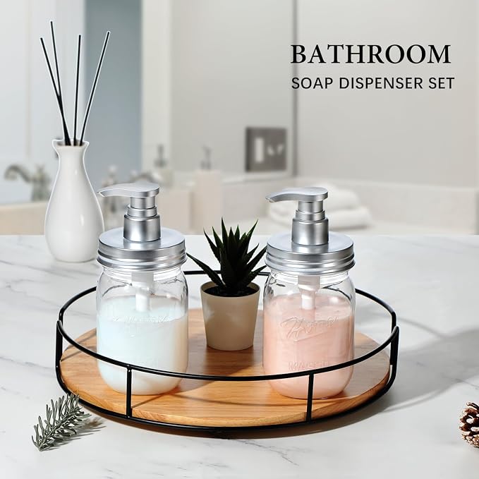 Amolliar Plastic Mason Jar Soap Dispenser - Image 4