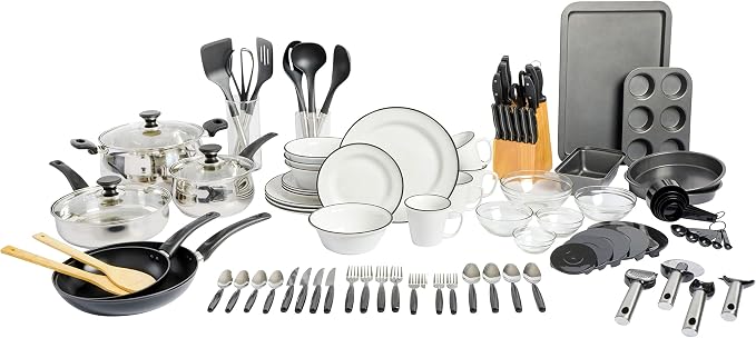 Gibson Home 95 Piece Kitchen in a Box Pots and Pans Cookware, Plates and Bowls by GibsonHomewares