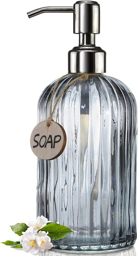 JASAI 18 Oz Vertical Stripes Kitchen Soap Dispenser by JASAIHOME