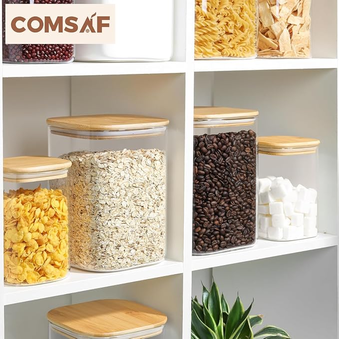 ComSaf 3.6Qt Glass Food Storage Containers, Cereal Storage Containers - Image 9
