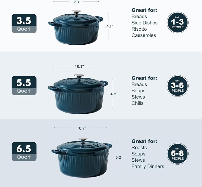SENSARTE Enameled Cast Iron Dutch Oven Pot - Image 9