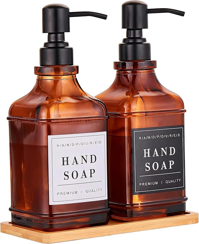 Amber Glass Soap Dispenser by POLLOCKDirect
