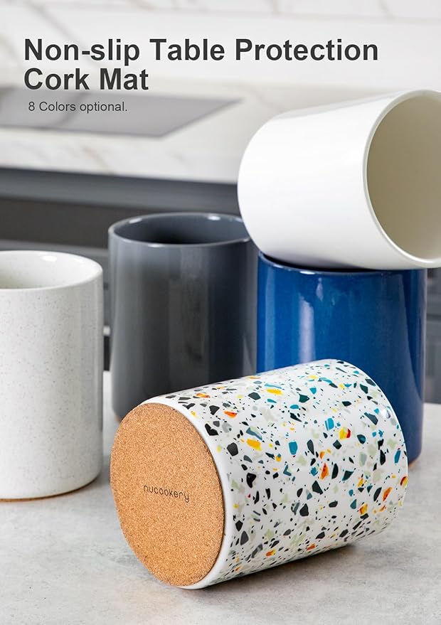 Nucookery Utensil Holder, 6.4" Ceramic Kitchen Utensil Holder - Image 5