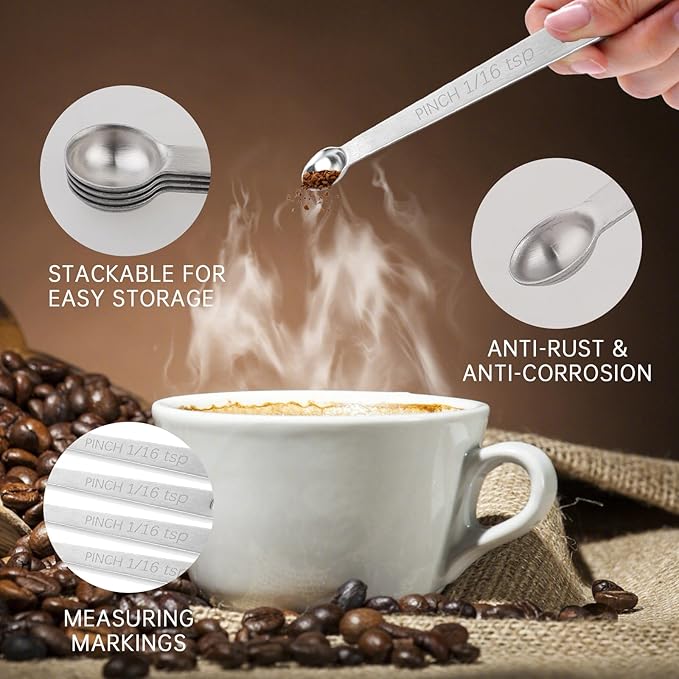 4 PCS 1/16 Teaspoon Single Measuring Spoon, Stainless Steel 1/16 Tsp Small - Image 3