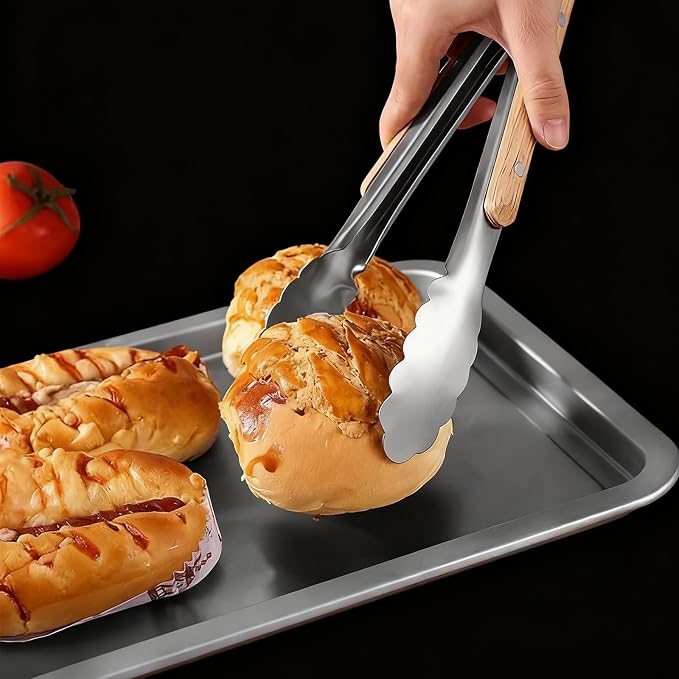 12 & 16 Inch Food Tongs Set, Food Grade Stainless Steel Kitchen Tongs - Image 6