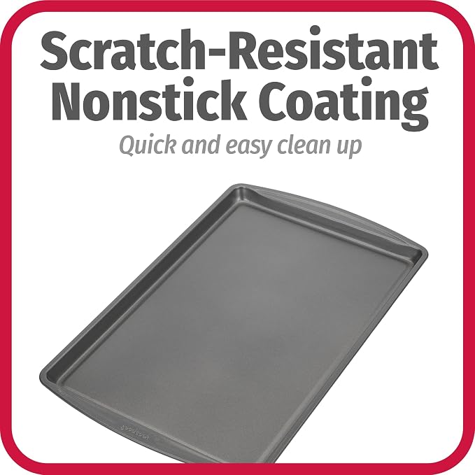 GoodCook Everday Nonstick Carbon Steel 17 x 11-Inch Baking Sheet Set, 2 Pack – - Image 4