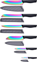 Marco Almond Kitchen Knife Set, KYA36 12-Piece Rainbow Color Stainless Steel by MarcoAlmond