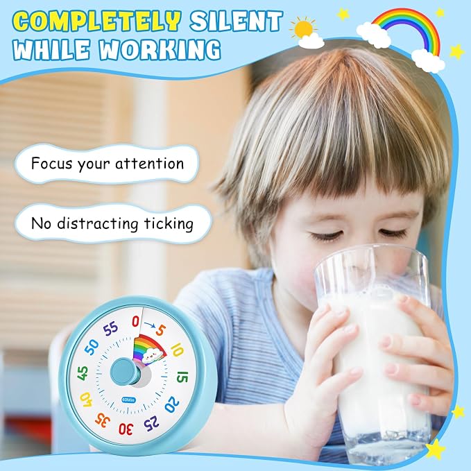 HIPPIH Visual Timer for Kids, 60 Minute Countdown Timers for Classroom Kitchen - Image 6