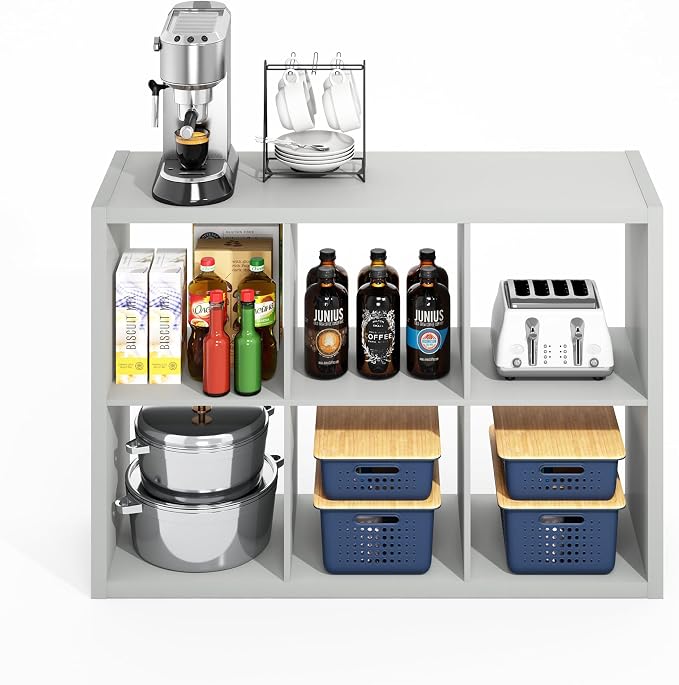 Furinno HERMITE Kitchen Island, 6-Cube Coffee Bar, Extra Thick Kitchen Storage - Image 5