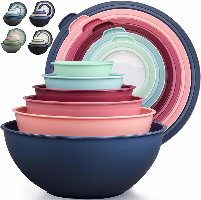 Zulay Kitchen 12 Piece Plastic Mixing Bowls by ZulayKitchen