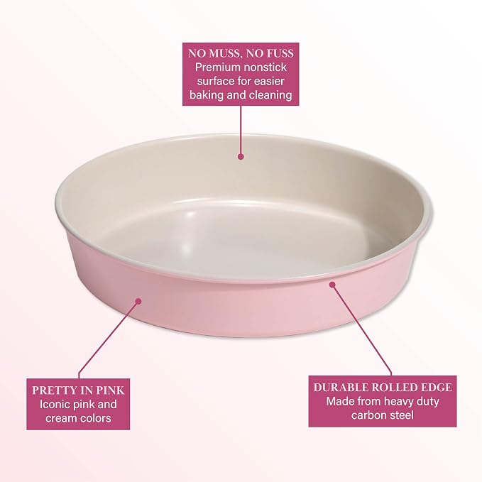 Paris Hilton Nonstick Carbon Steel Bakeware Collection, 9-Inch Round Cake Pan - Image 5