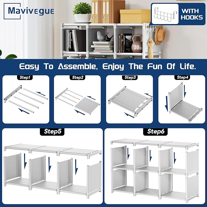 Mavivegue Book Shelf, 12 Cube Storage Organizer, Closet Storage Organizer - Image 4