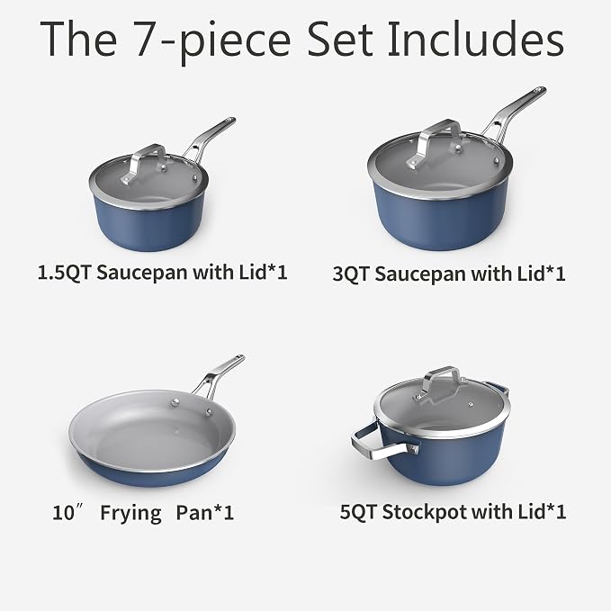 7-Piece Ceramic Nonstick Cookware Set - Image 3