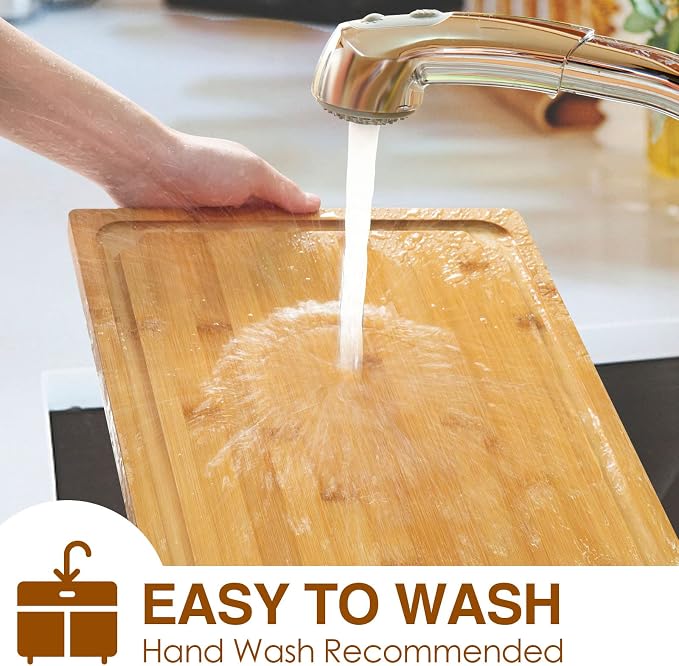 Extra Large Cutting Board, 17.6" Bamboo Cutting Boards - Image 6