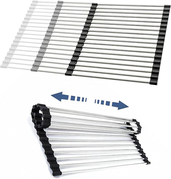 CHIRISEN Expandable Large Roll Up Dish Drying Rack, Foldable Over The Sink Dish by CHRISEN