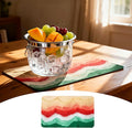 Summer Nautical Dish Drying Mat: 12’’x20’’ Red Green Absorbent Dish Drying Pad by EazziSwitch