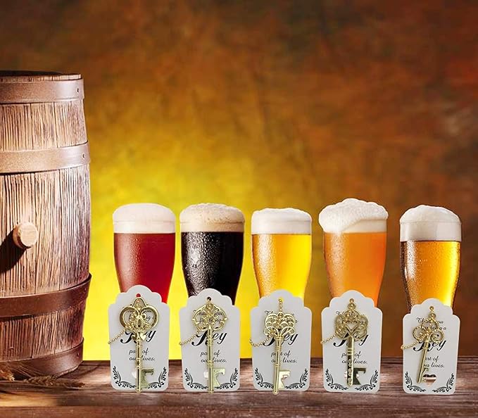 WODEGIFT 50 PCS Key Bottle Openers, Bridal Shower Favors, Rustic Wedding Favors - Image 6