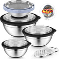 P&P CHEF Mixing Bowls with Lids Set of 3, Stainless Steel Mixing Bowl and by PPCHEF
