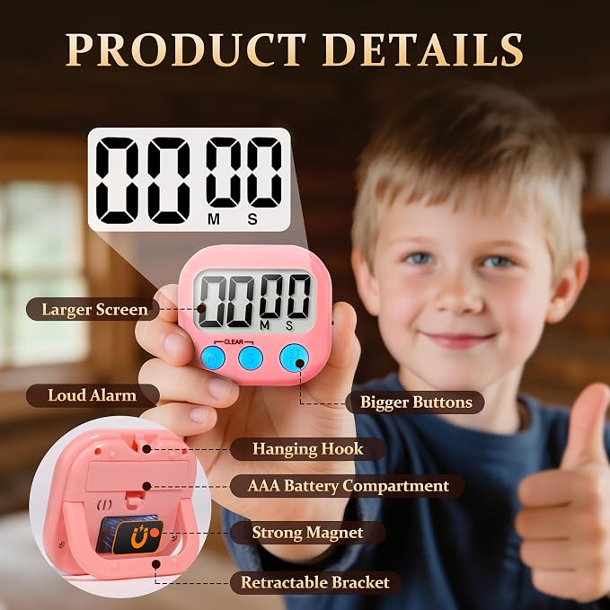 12 Pack Digital Kitchen Timer Small Classroom Timers - Image 5