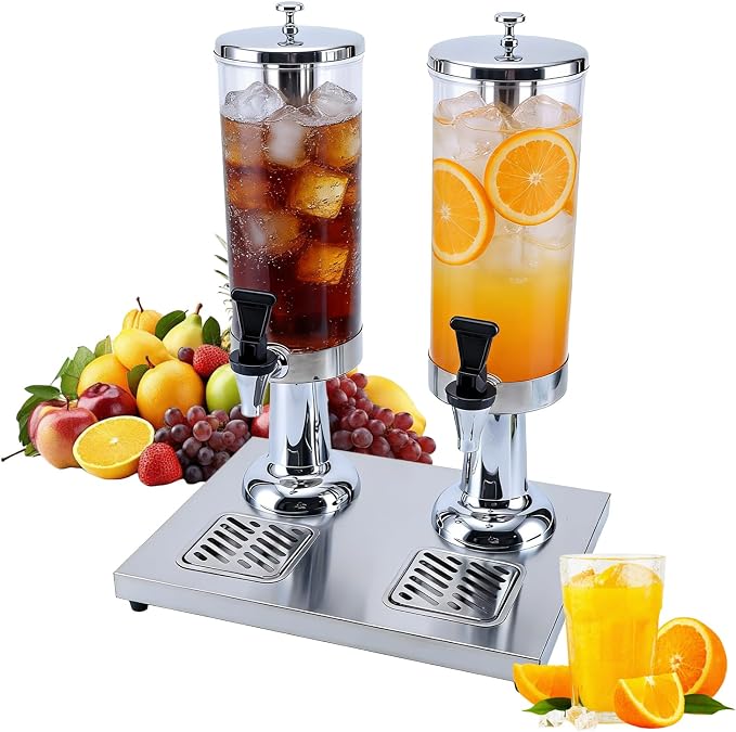 2-Gallon Drink Dispenser with Stainless Steel Drip Tray by VAKUKK