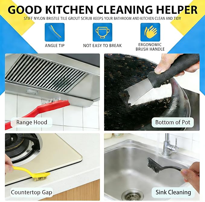 Crevice Cleaning Brush Set – Hard Bristle Gap Cleaning Tool - Image 7
