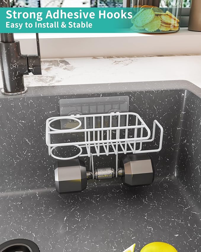 HapiRm Sponge Holder for Kitchen Sink, No Drill Kitchen Sink Caddy Organizer - Image 3