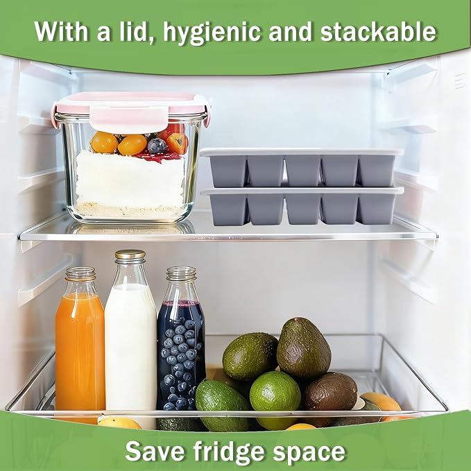 Ice Cube Trays for Freezer, 2 Pack Easy Release Slicone Ice Cube Tray - Image 4