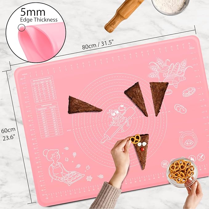 Silicone Pastry Mat 32" x 24" Extra Thick Non Stick Baking Mat - Image 3