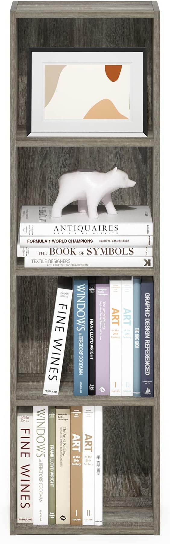 Furinno PASIR Book Shelf, 4-Tier Modern Bookshelf, Open Shelves Bookcase 9 x 12 - Image 6