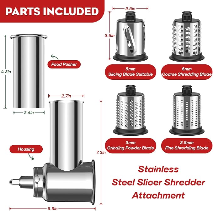 Stainless Steel Cheese Grater for Kitchenaid Mixer, For Kitchenaid Cheese - Image 4