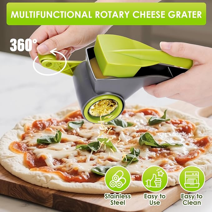 MASTERTOP Cheese Grater, Handheld Rotary Cheese Grater - Image 3