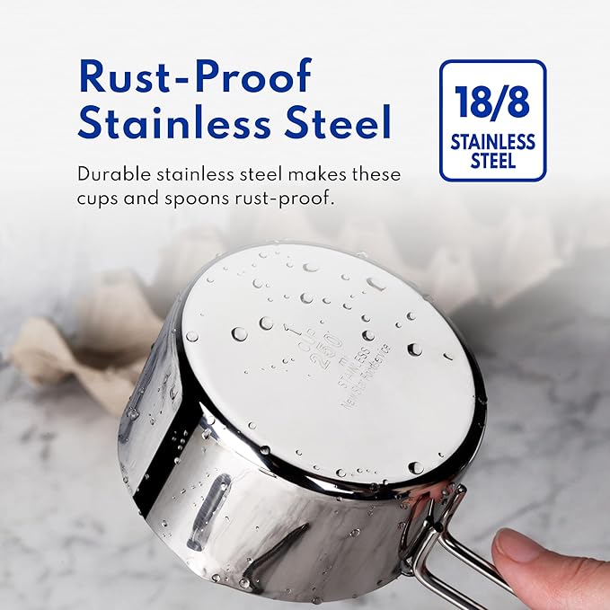New Star Foodservice 42917 Stainless Steel 8-Piece Measuring Cups and Spoons - Image 7