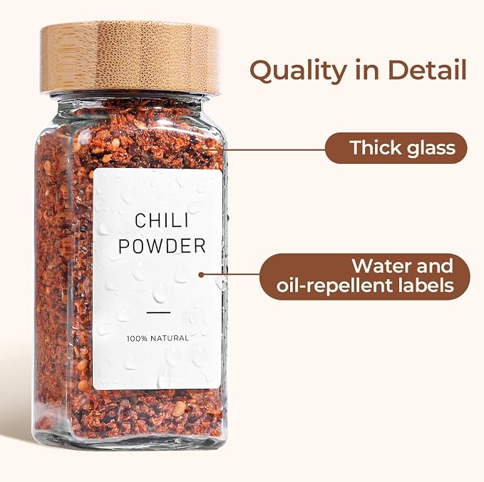 ComSaf 4 oz 6Pcs Glass Spice Jars - Image 4