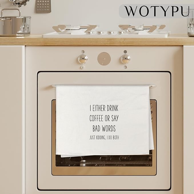 Funny Coffee Kitchen Towels, Coffee Lover Gifts Dish Tea Bar Towels, Funny - Image 3
