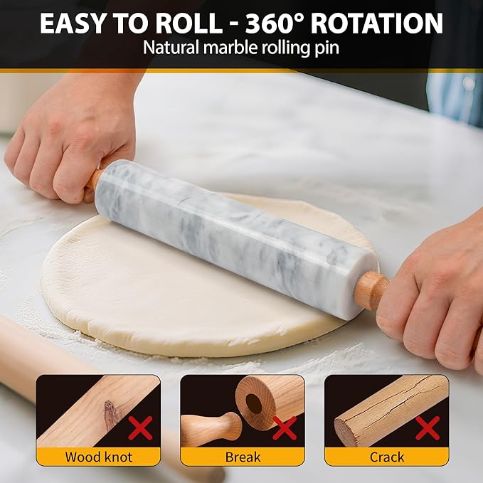 16.7 Inches Marble Rolling Pin for Baking - Image 4