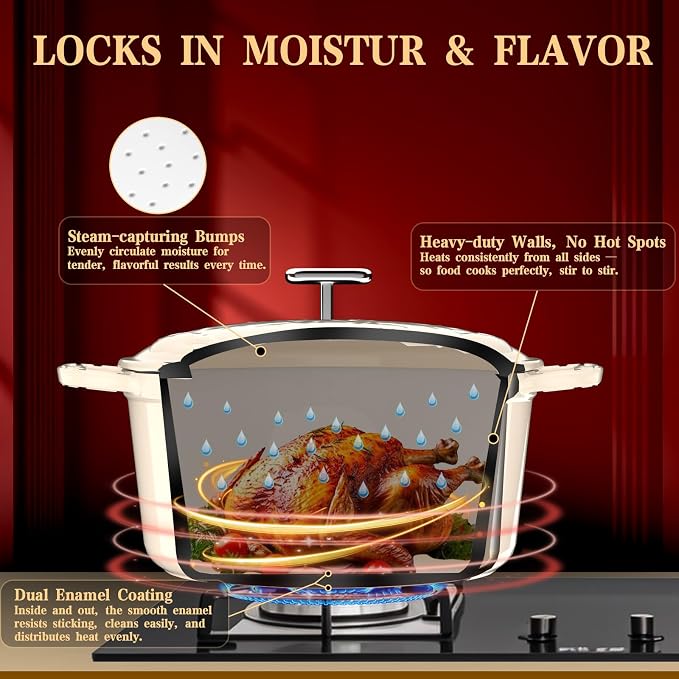 Enameled Cast Iron Dutch Oven - 5QT Dutch Oven Pot - Heavy Duty Cookware - Image 5