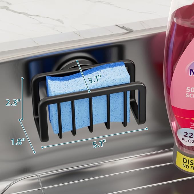 TAILI Sink Caddy with Strong Suction Cup, Sponge Holder - Image 3