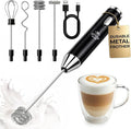 Zulay Kitchen Metal Rechargeable Milk Frother, 3 Whisk Attachments Handheld by ZulayKitchen