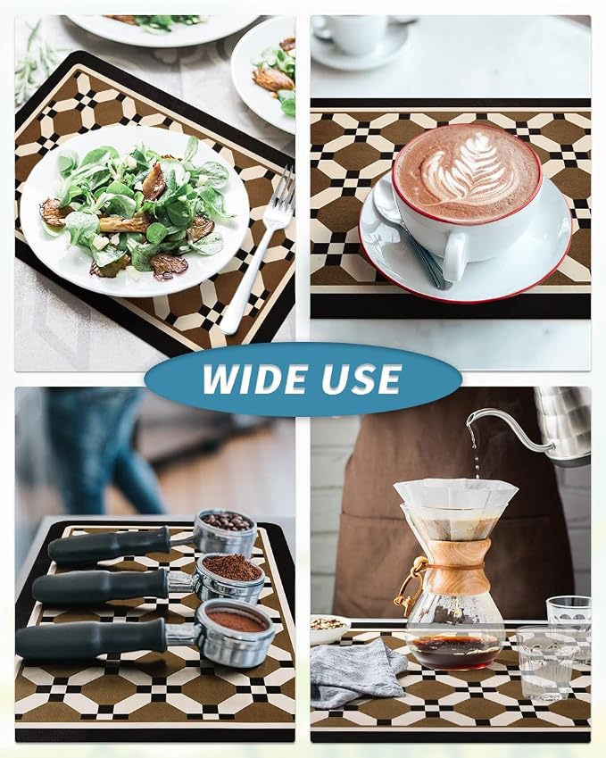 AMOAMI Coffee Mat Hide Stain Rubber Backed Absorbent Dish Drying Mat - Image 6