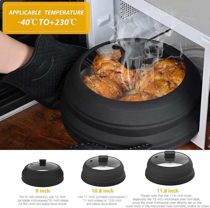 Microwave Splatter Cover Glass Cover Splatter Guard Lid - Image 2