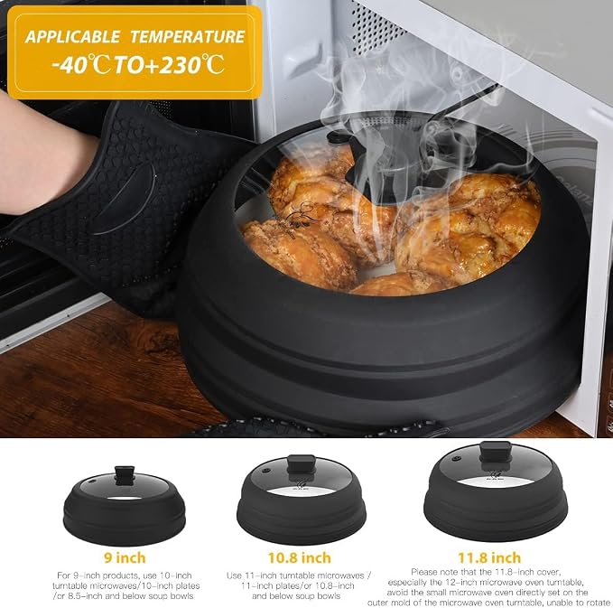 Microwave Splatter Cover Glass Splatter Guard Lid - Image 2