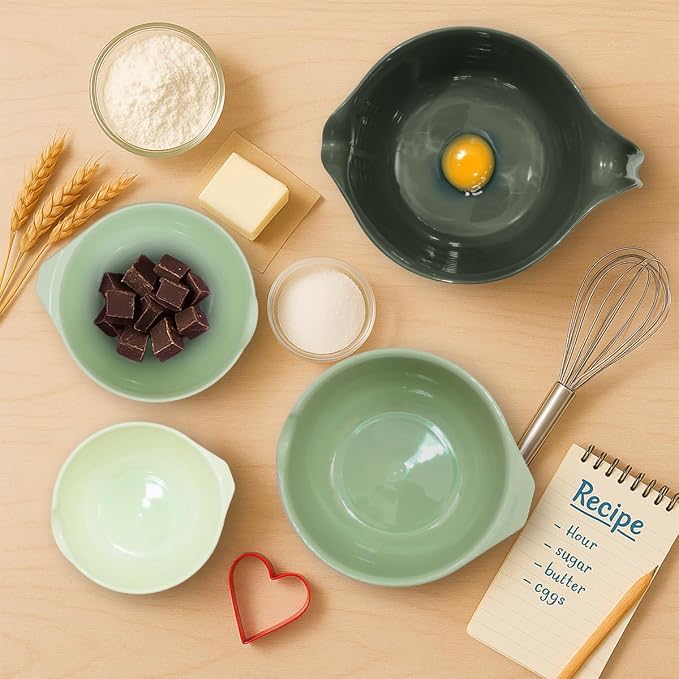 Glad Mixing Bowls with Pour Spout, Dishwasher Safe Kitchen Cooking and Baking - Image 2