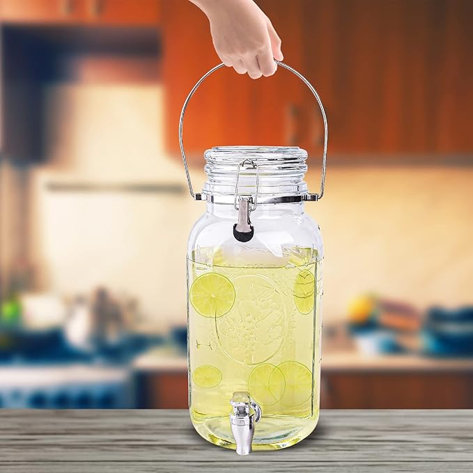 Eleganttime 1 Gallon Glass Drink Dispensers - Image 5