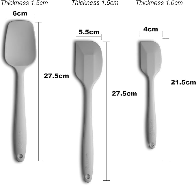 Silicone Spatula 3‑Piece Set Heat Resistant 600°F Non‑Stick Rubber Spatulas - Image 2