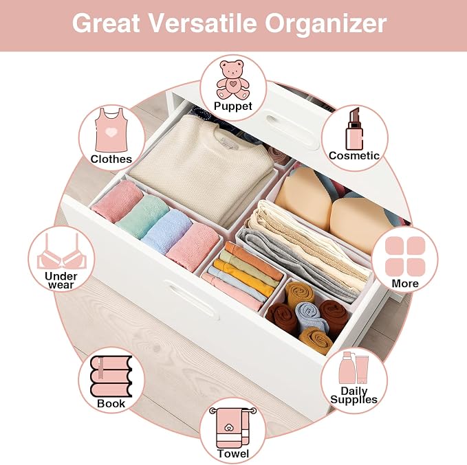 Criusia 8 Pack Underwear Drawer Organizer, Drawer Organizer Clothes, Foldable - Image 6