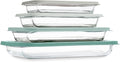 COOK WITH COLOR 8-Piece Deep Glass Baking Dish Set with Plastic Lids – by CookwithColor